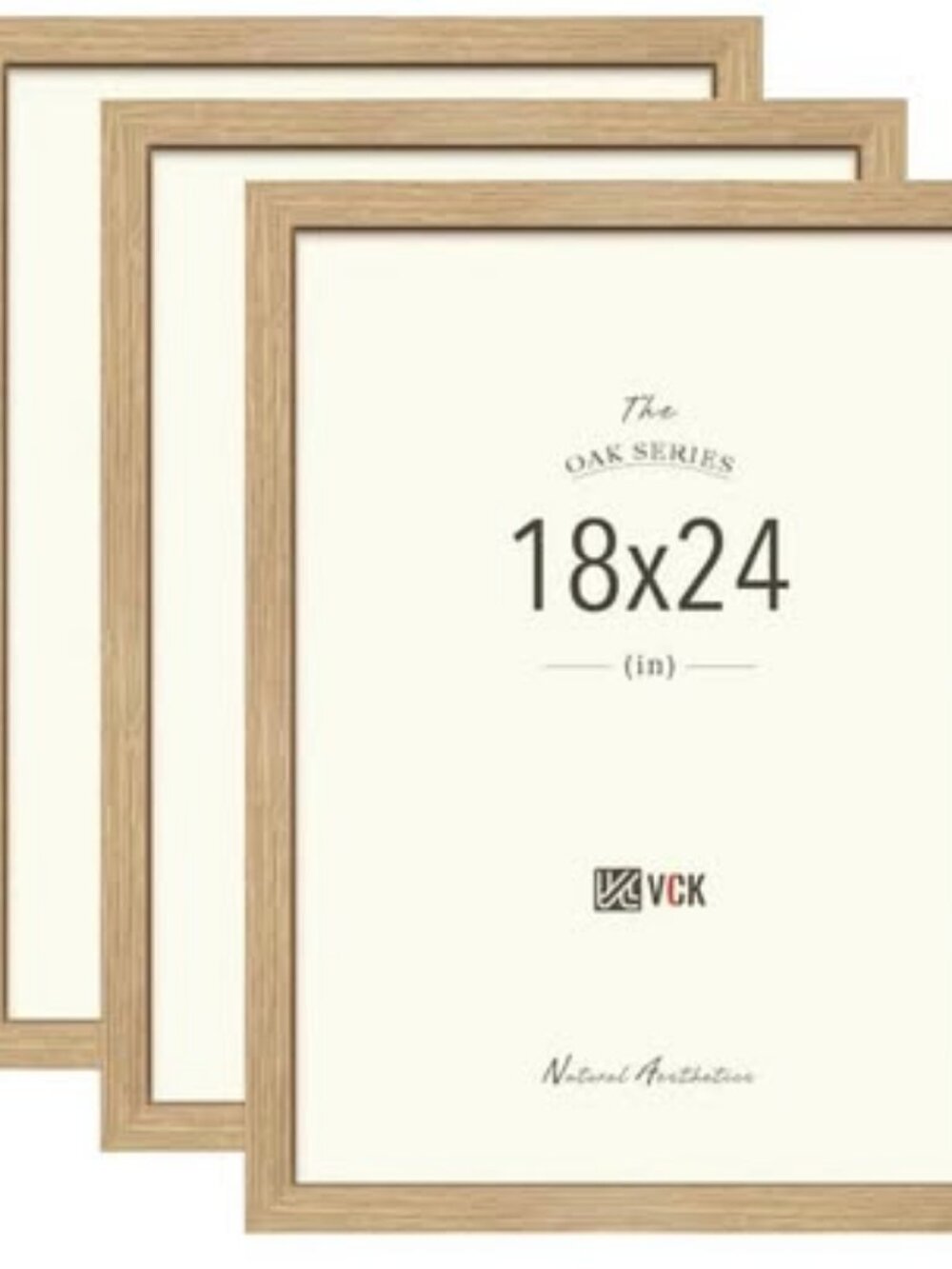 18x24 Poster Frame 3 Pack, Natural Oak Wood Wide